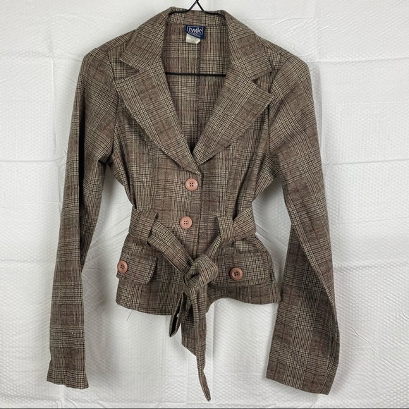 twik Jackets & Blazers - Twik Simons Canada Brown Long Sleeve Wool Button Down Blazer Size S Petite